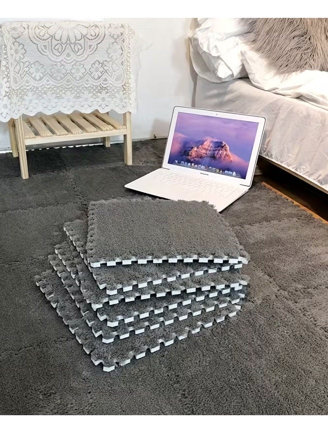 Foam Play Mat,6/8 PCS Puzzle Floor Mat,Soft EVA Foam Mats,Soft Baby Play mat Protective Floor Tiles Plush Foam Floor Mat Square Interlocking Carpet Tiles,Exercise Play Mat for Children Kids Room Home Parlor Bedroom (Grey) - Image 3